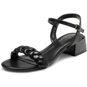 Women's Braided Open Toe Ankle Strap Block Chunky  Heel Sandals